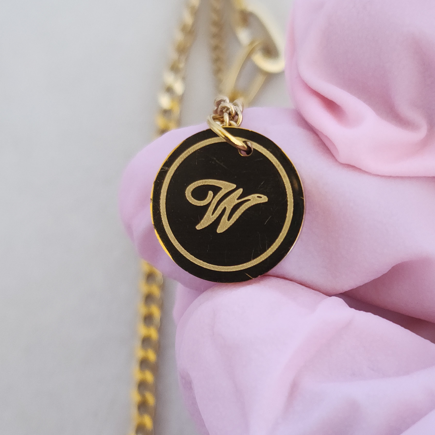 W Empress Necklace – Layered Gold-Toned Trio with Initial & Merci La Vie Pendant