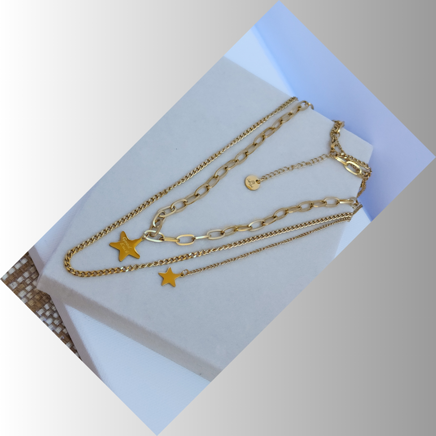 Stellar Voyage Necklace – Multi-Layered Gold-Toned Star Pendant Necklace