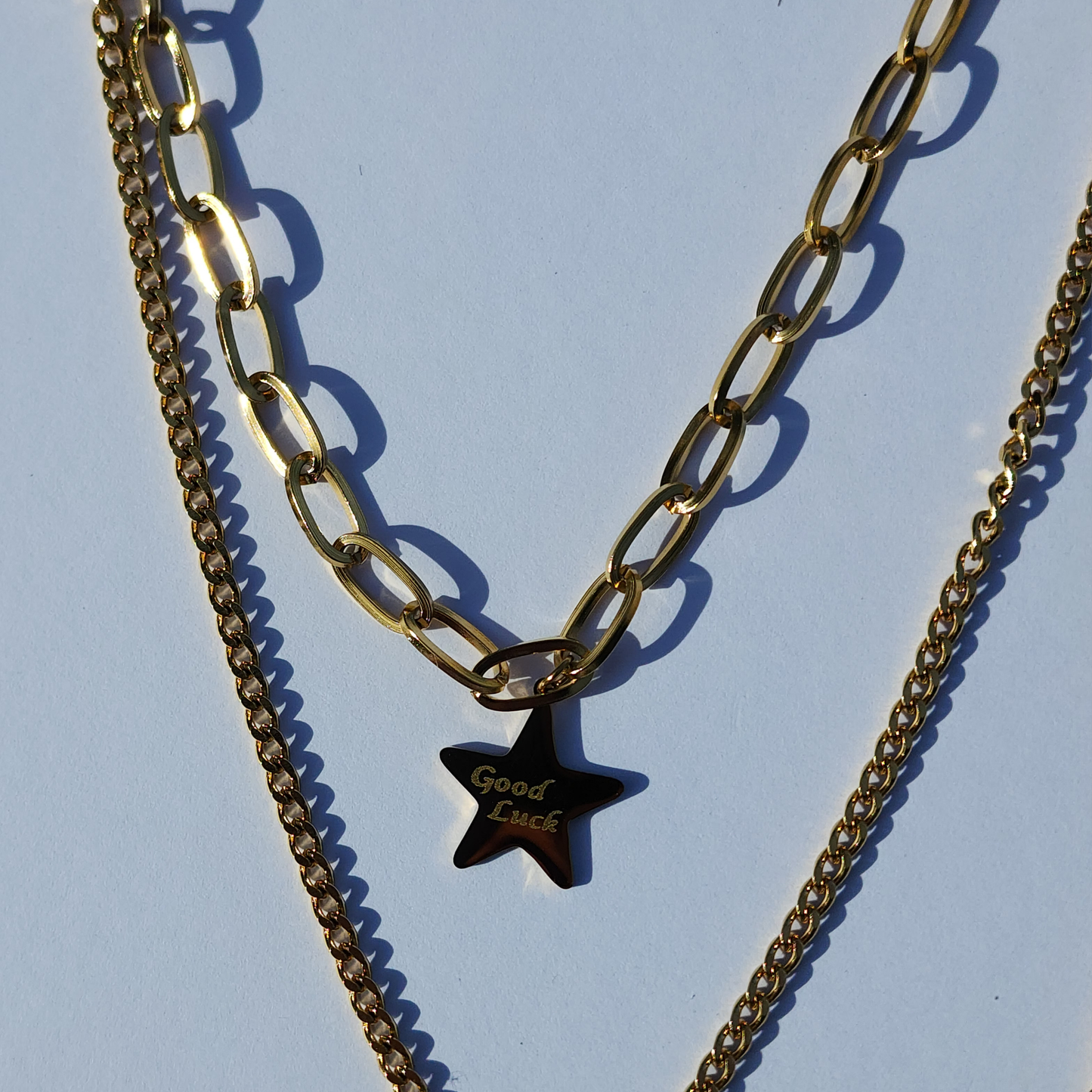 Stellar Voyage Necklace – Multi-Layered Gold-Toned Star Pendant Necklace