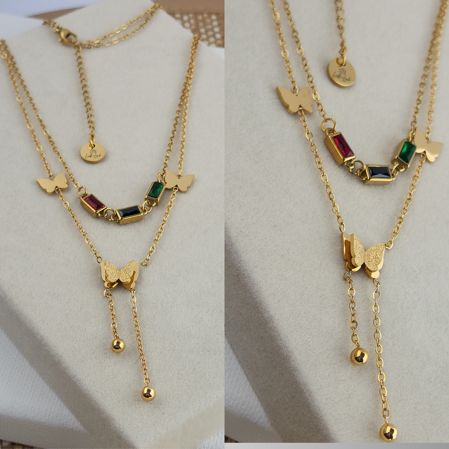 Regal Bloom Necklace – 18K Gold Plated delicate butterfly charm