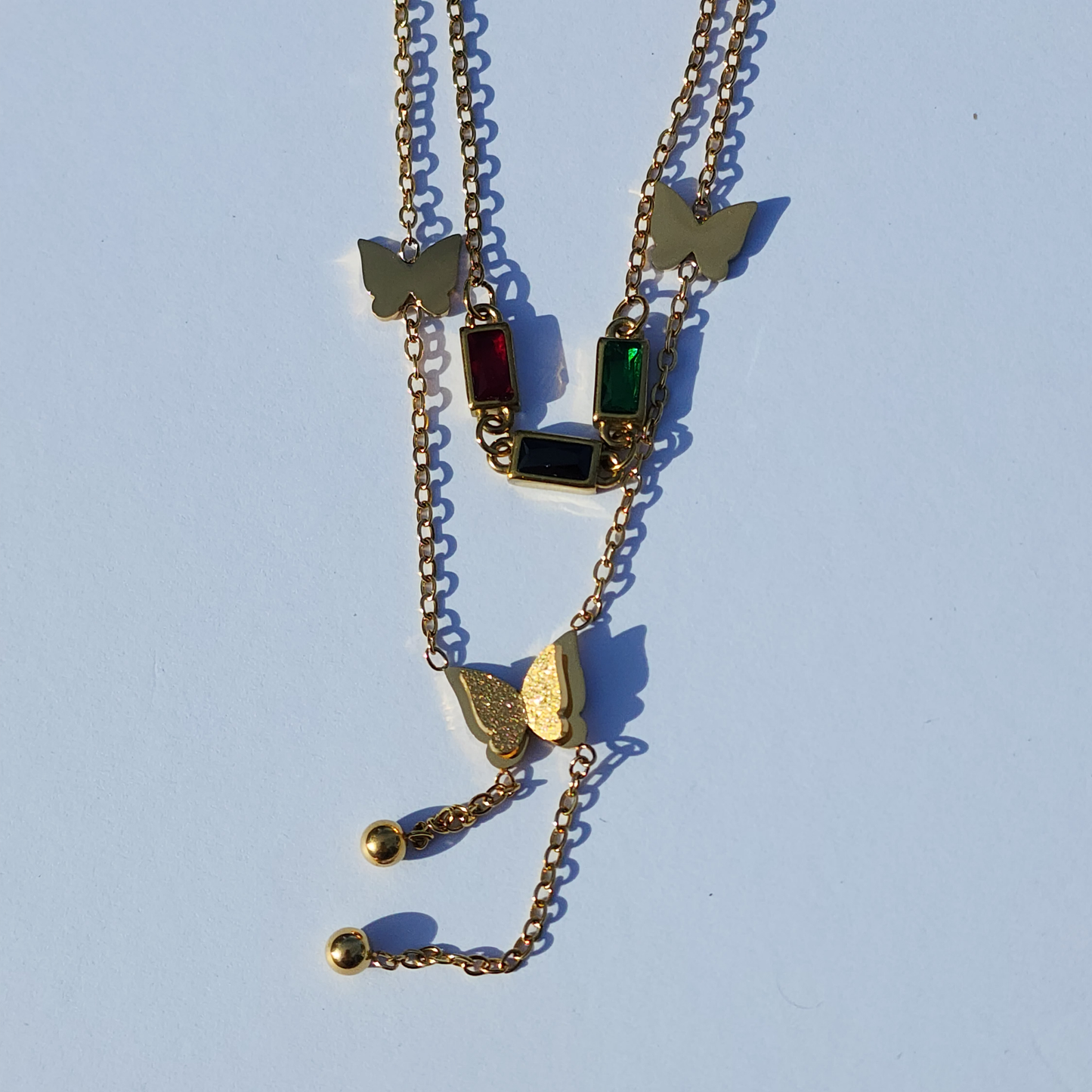 Regal Bloom Necklace – 18K Gold Plated delicate butterfly charm