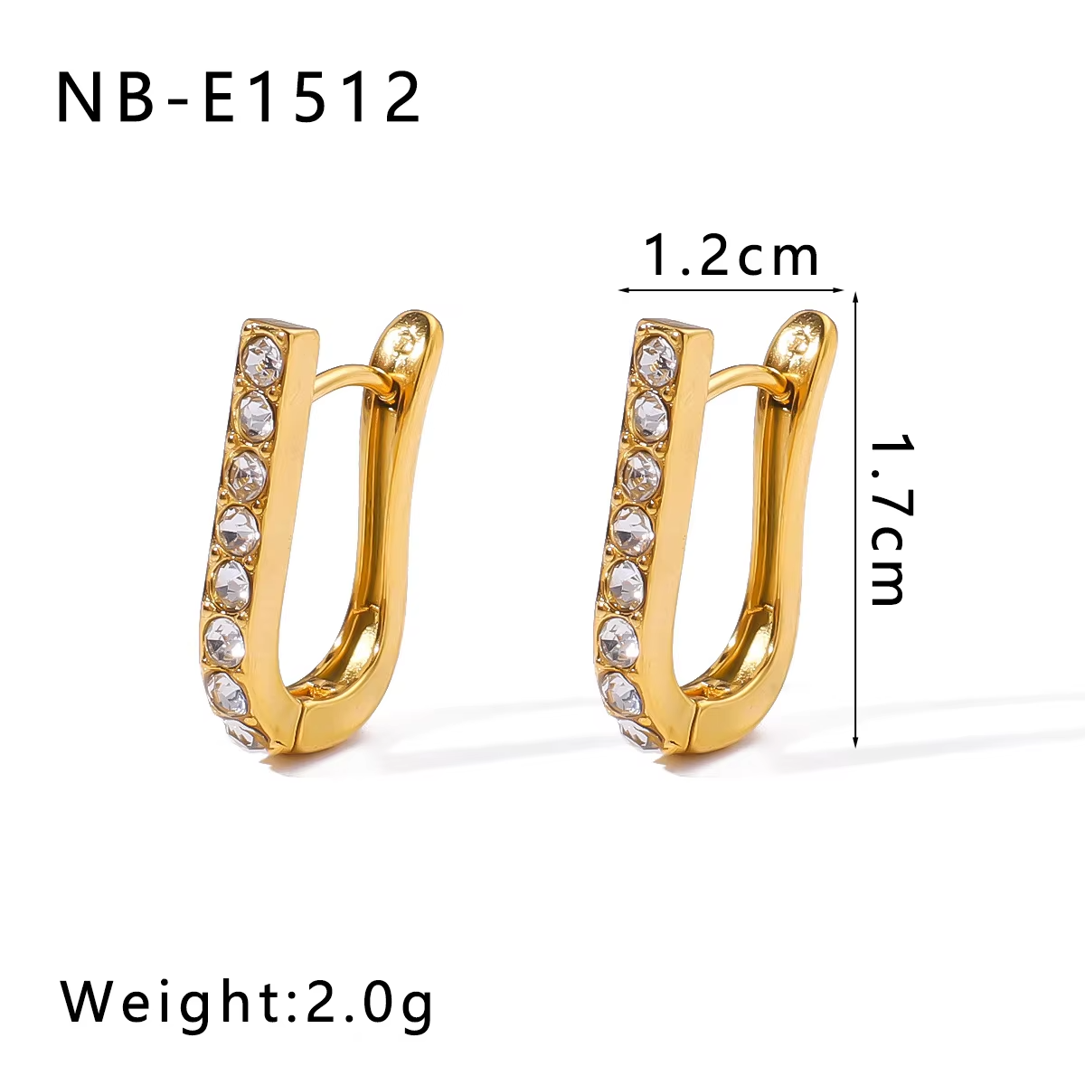 Gleam Curve Hoops – Gold-Toned Mini Hoops with Sparkling Zircon Accents