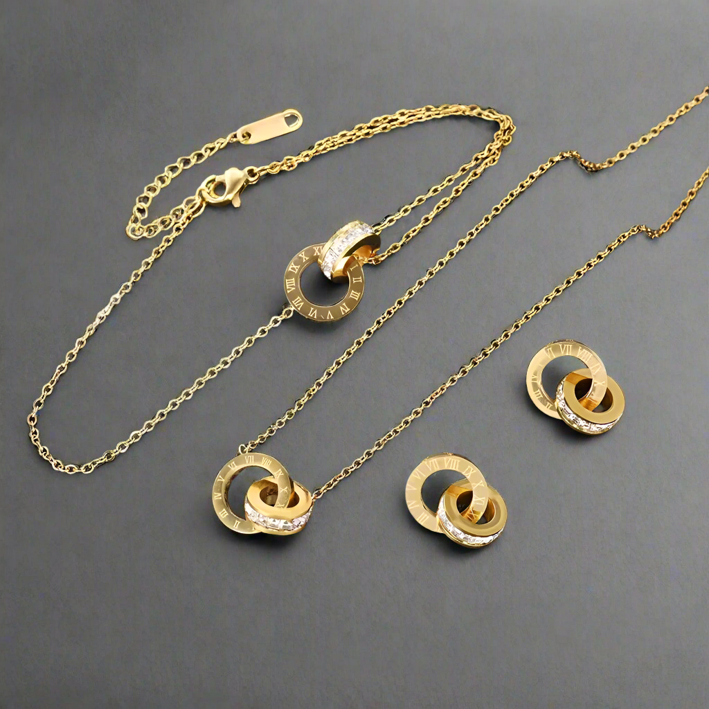 Eternal Connection Necklace Set – 18K Gold or Silver-Plated Timeless Bond Design