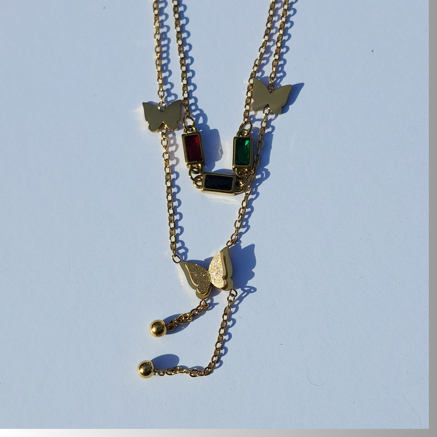 Regal Bloom Necklace – 18K Gold Plated delicate butterfly charm