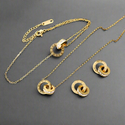 Eternal Connection Necklace Set – 18K Gold or Silver-Plated Timeless Bond Design
